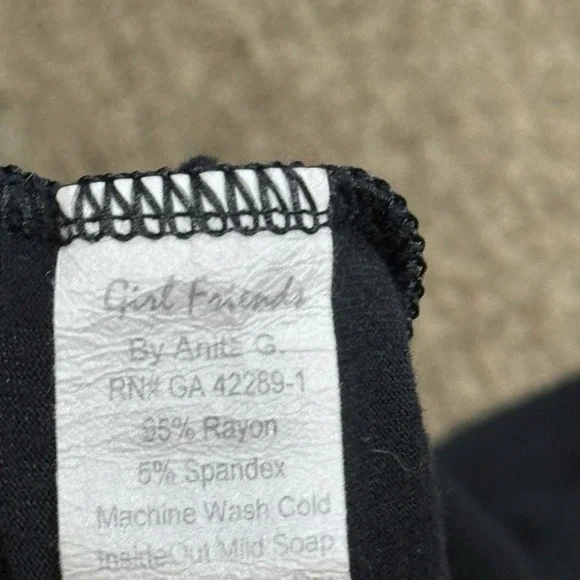 Girl Friends By Anita‎ G Kids Black Sleeve Top & Leopard Print Pants Size 10 - Picture 7 of 8